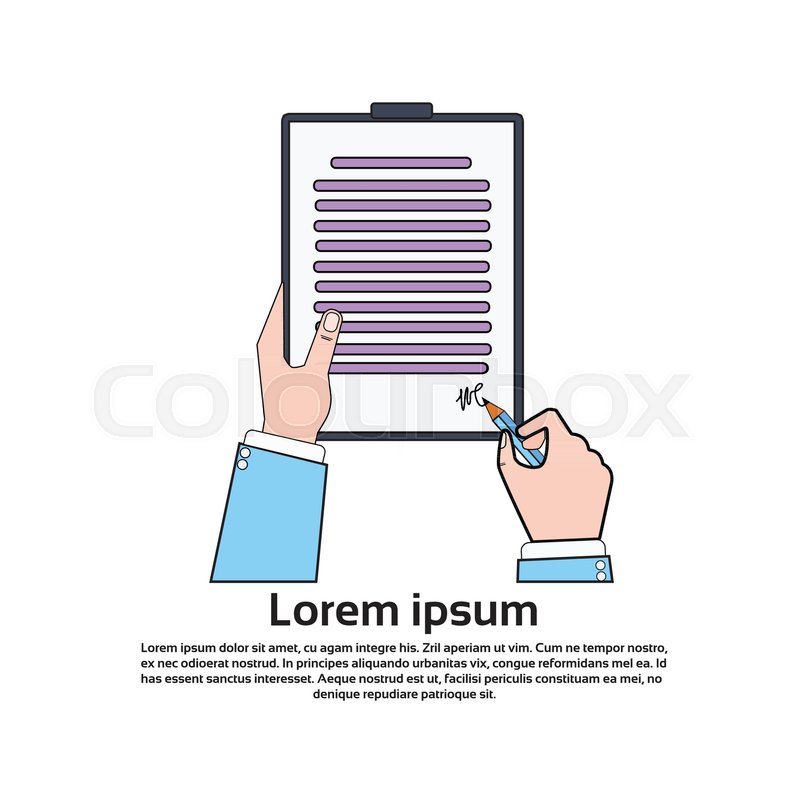 800x800 Hands Holding And Signing Business Stock Vector Colourbox