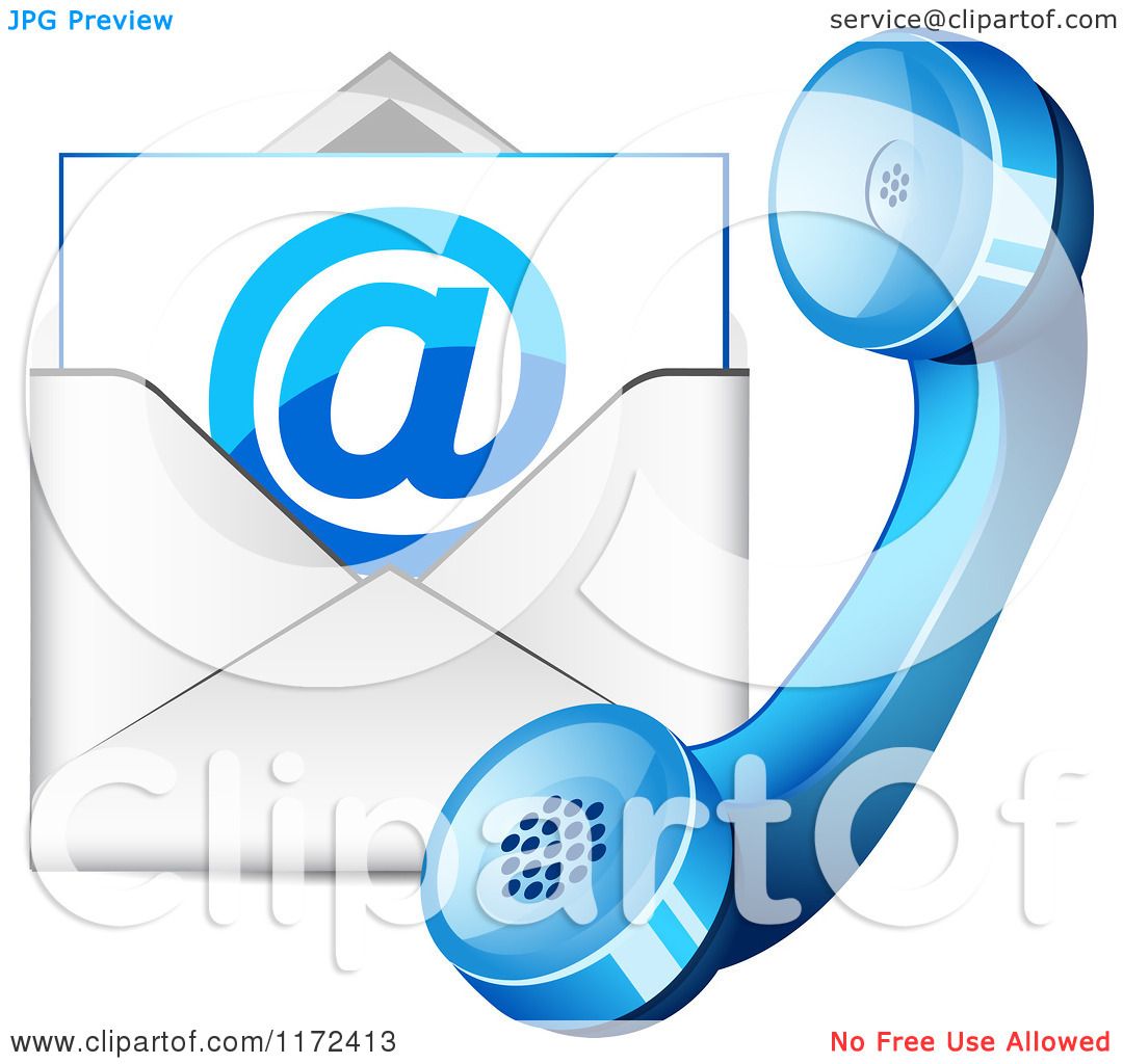 1080x1024 Clipart Of A Blue Contact Telphone And Email Icon