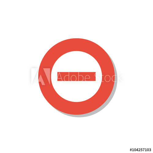 500x500 No Entry Icon, On White Background, Red Circle Border, White Out