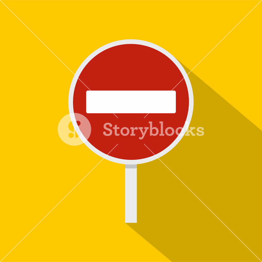 1000x1000 No Entry Traffic Sign Icon Flat Illustration Of No Entry Traffic