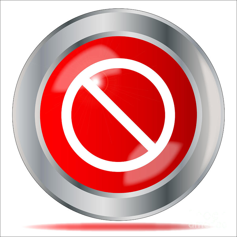 900x900 No Entry Icon Button Digital Art