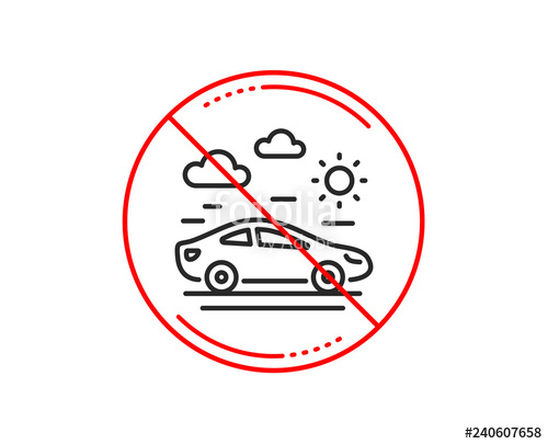 500x405 No Or Stop Sign Car Travel Line Icon Trip Transport Sign