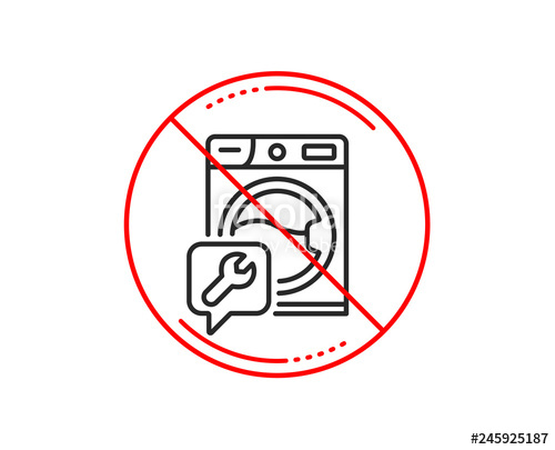 500x405 No Or Stop Sign Spanner Tool Line Icon Washing Machine Repair