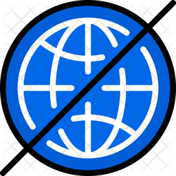 256x256 No Internet Icon Of Colored Outline Style
