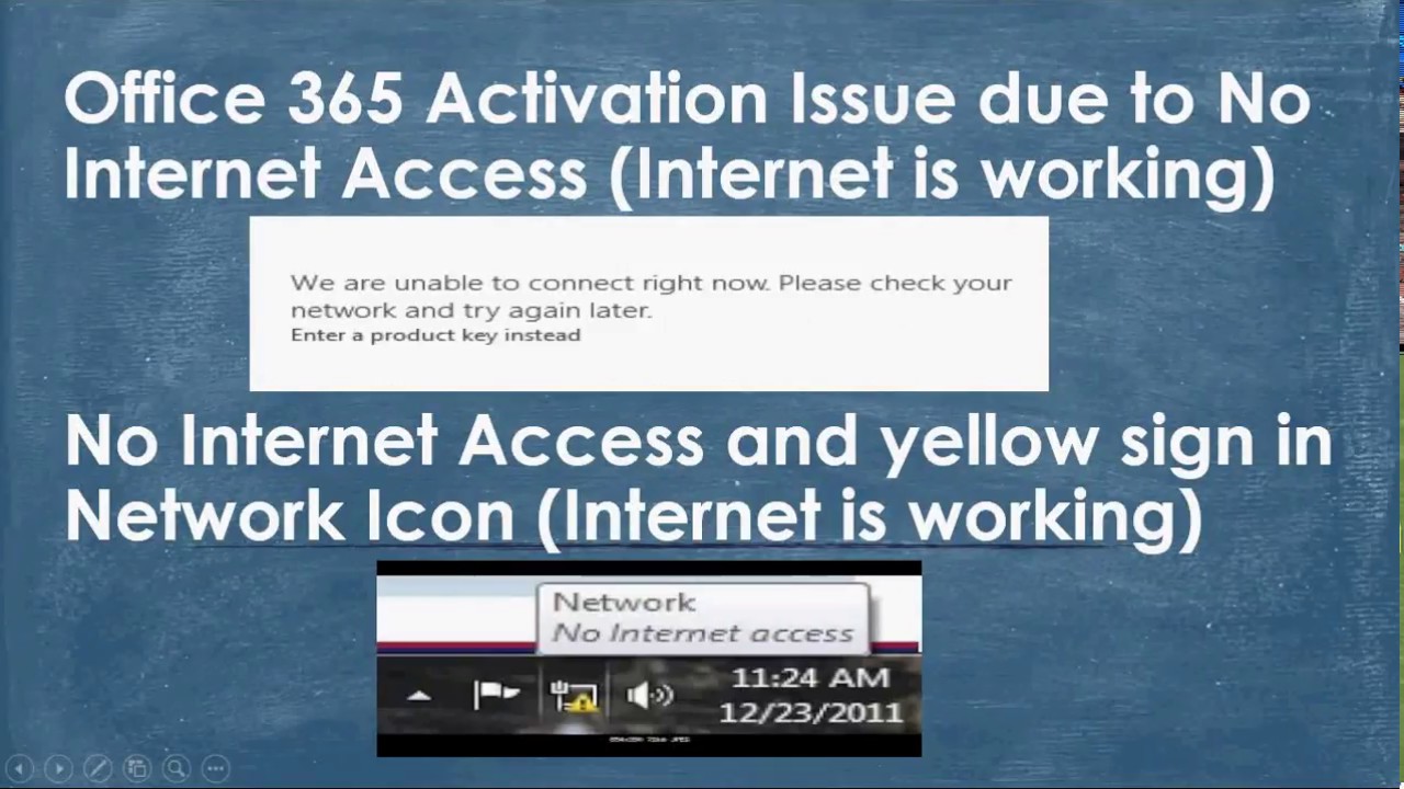 1280x720 Office Activation Issue Due To No Internet Access And Yellow