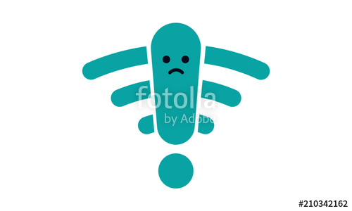 500x300 No Internet Connection Icon Weak, No Signal, Bad Antenna Sign