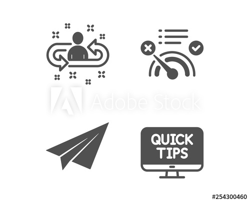 500x405 Set Of No Internet, Paper Plane And Recruitment Icons Web
