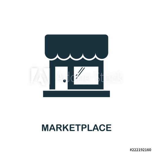 500x500 Marketplace Icon Monochrome Style Design From E Commerce Icon