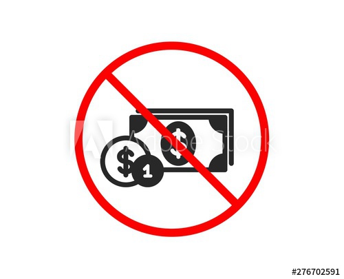 500x405 No Or Stop Cash Money With Coins Icon Banking Currency Sign