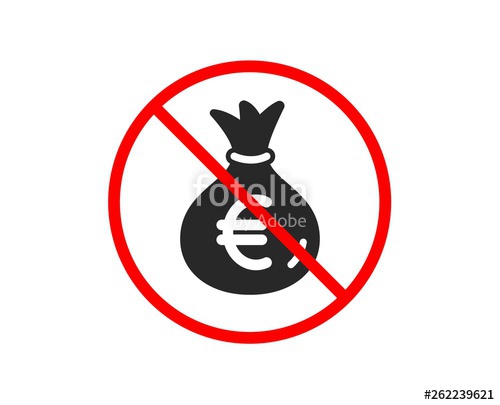 500x405 No Or Stop Money Bag Icon Cash Banking Currency Sign Euro