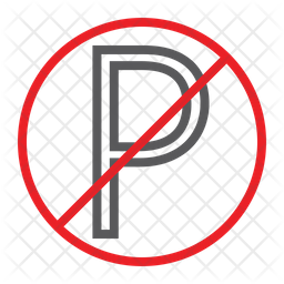 256x256 No Parking Icon Of Line Style