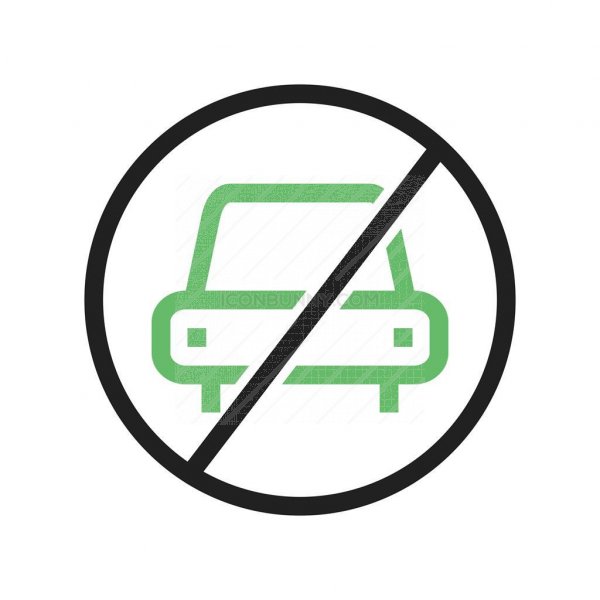 600x600 No Parking Line Green Black Icon