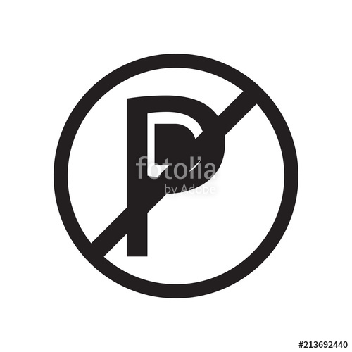 500x500 No Parking Sign Icon Vector Sign And Symbol Isolated On White