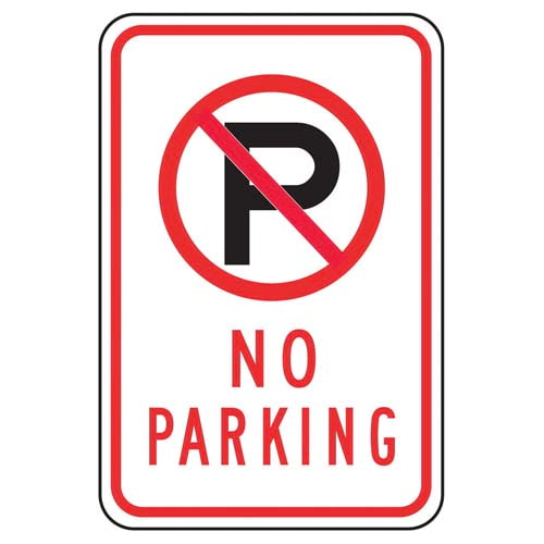 500x500 No Parking Sign With Icon