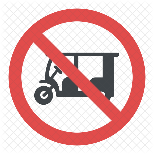 512x512 No Rickshaw Parking Icon Of Flat Style