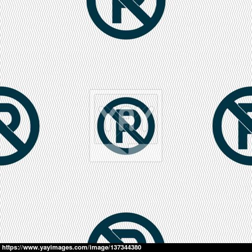 512x512 No Parking Icon Sign Seamless Pattern With Geometric Texture