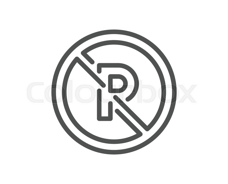 800x647 No Parking Line Icon Car Park Not Stock Vector Colourbox