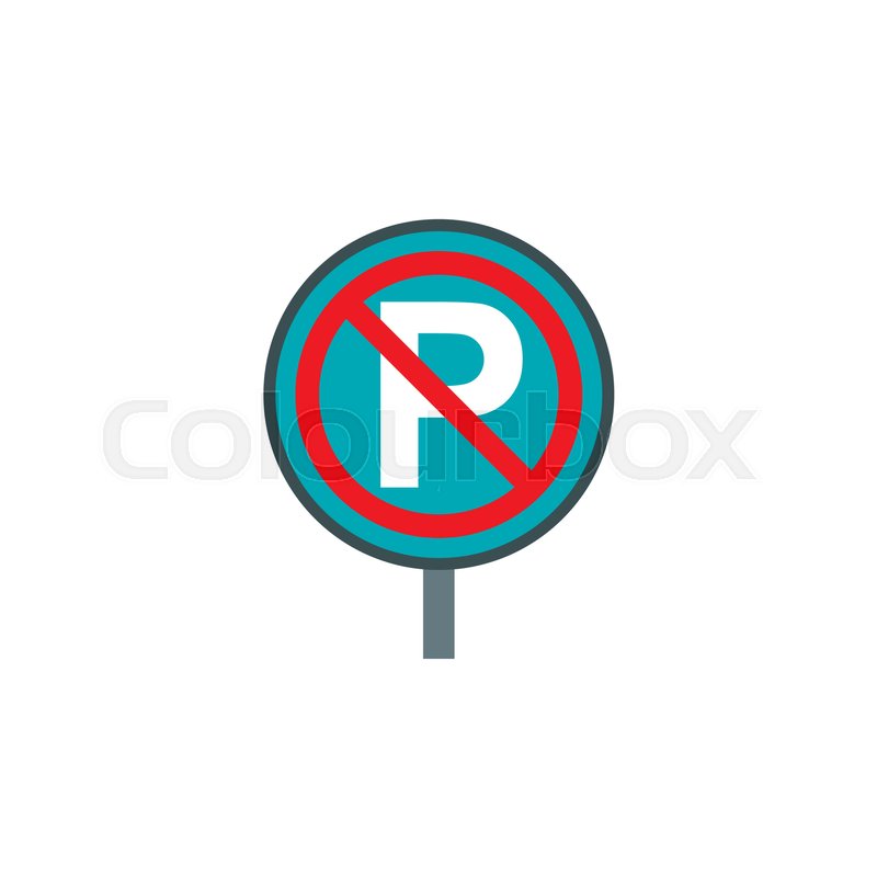 800x800 No Parking Sign Icon In Flat Style Stock Vector Colourbox