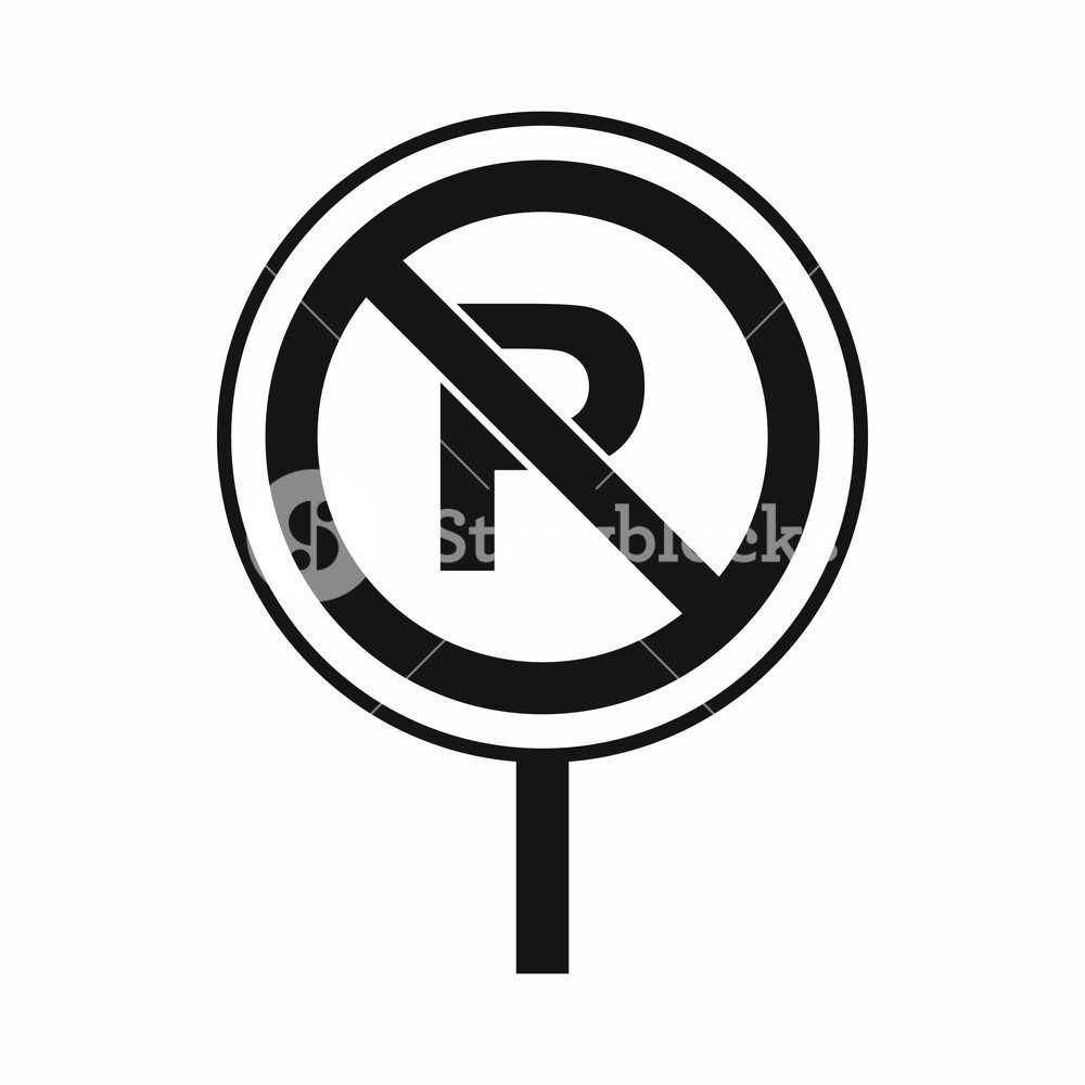 1000x1000 No Parking Sign Icon In Simple Style Isolated Royalty Free Stock