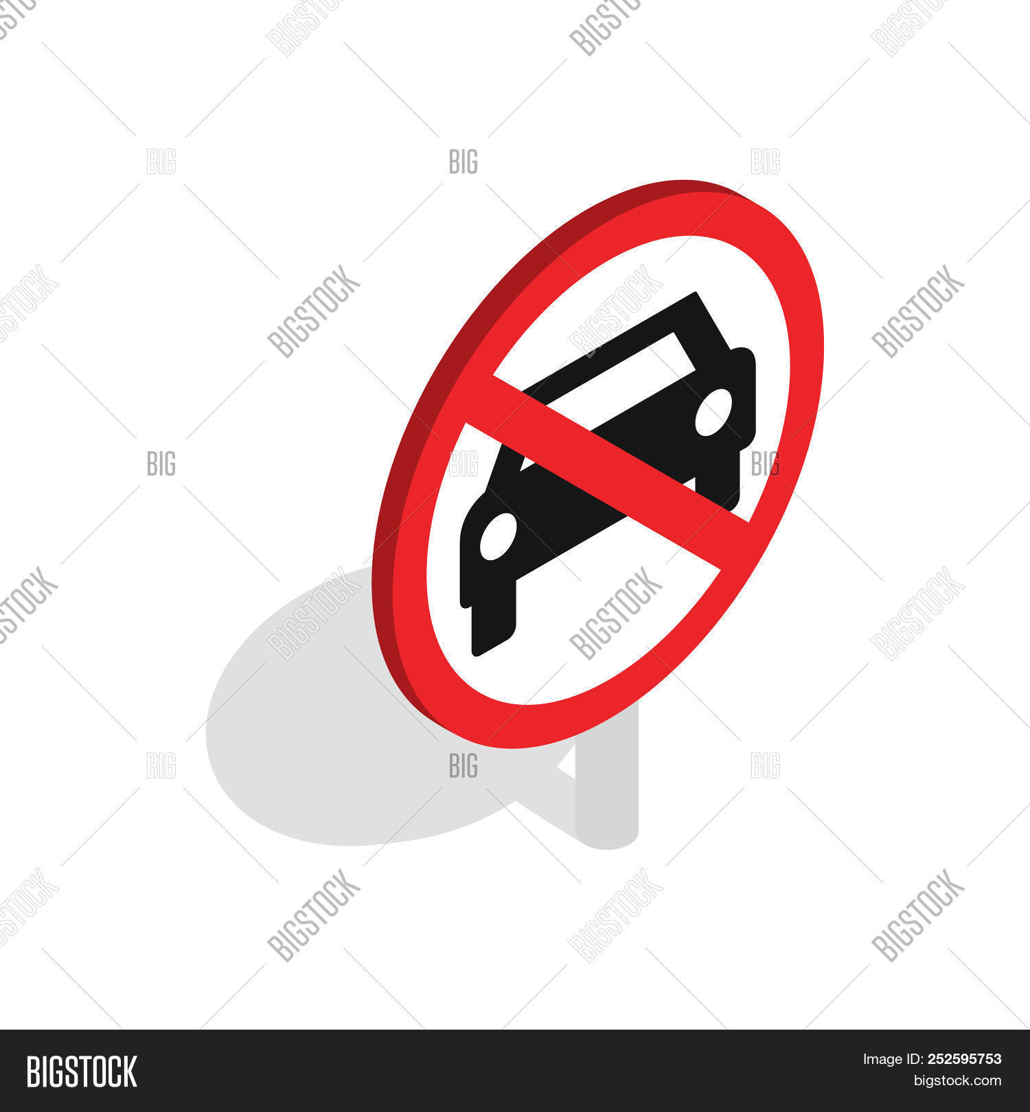 1500x1620 No Car Or No Parking Traffic Sign Icon In Isometric Image