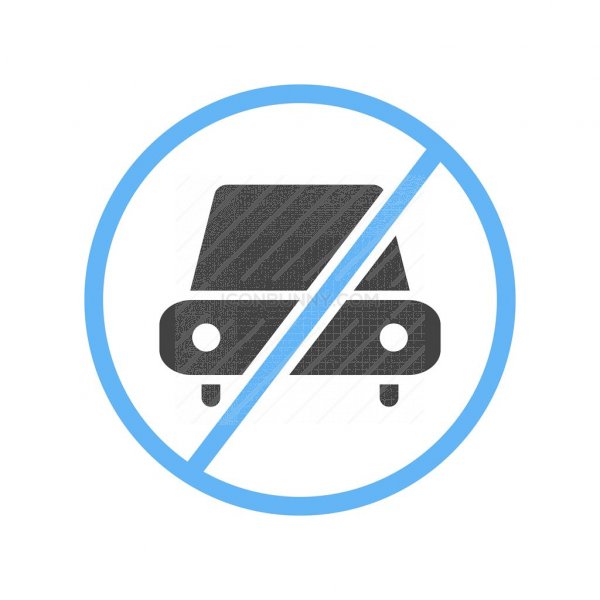 600x600 No Parking Blue Black Icon