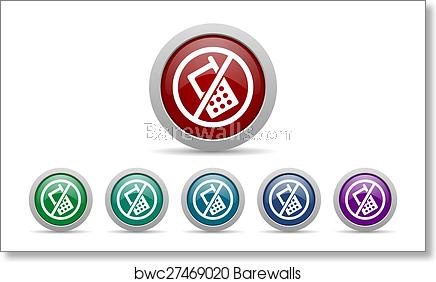 436x282 No Phone Icon No Calls Sign, Art Print Barewalls Posters