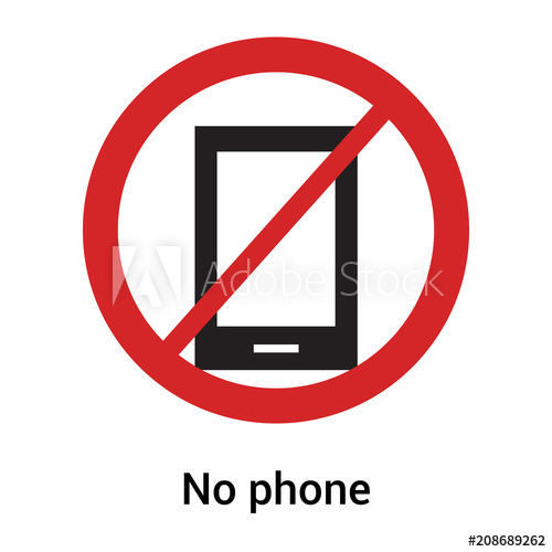 500x500 No Phone Icon Vector Sign And Symbol Isolated On White Background