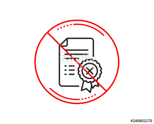 No Or Stop Sign Reject Certificate Line Icon Decline Document 500x405 No Or Stop Sign Reject Certificate Line Icon Decline Document
