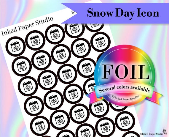 Snow Day Icon Stickers Foiled Stickers No School School Etsy 570x461 Snow Day Icon Stickers Foiled Stickers No School School Etsy
