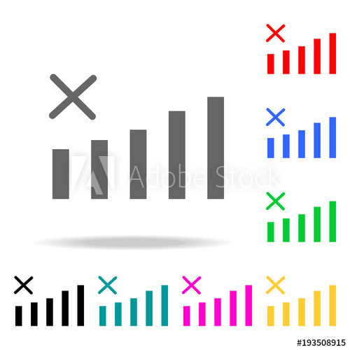 500x500 No Signal Mobile Web Icon Elements In Multi Colored Icons