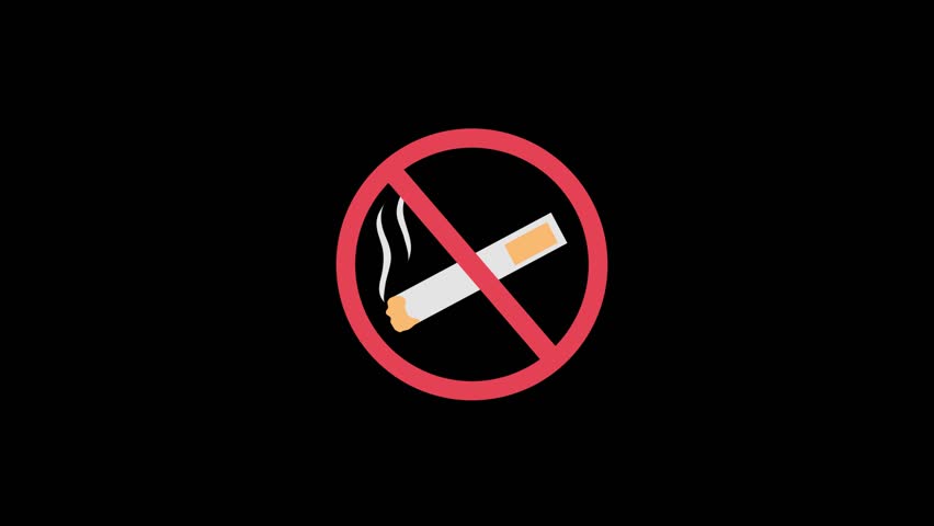 852x480 No Smoking Icon Animation Cartoon Stock Footage Video