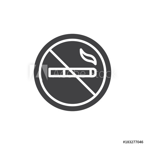 500x500 No Smoking Cigarette Icon Vector, Filled Flat Sign, Solid