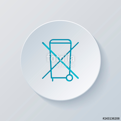 500x500 No Trash Bin, Crossed Litter Linear Icon With Thin Outline Cut