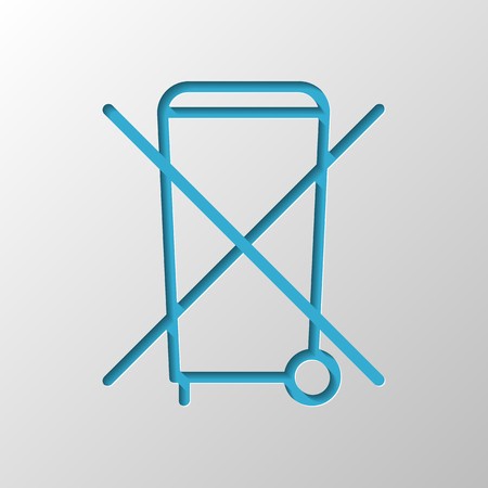 450x450 No Trash Bin, Crossed Litter Linear Icon With Thin Outline Paper