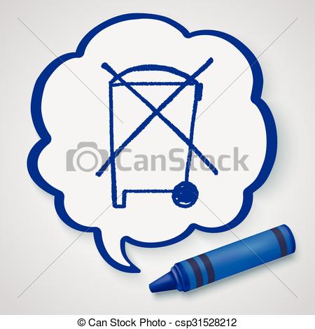 450x470 No Trash Doodle Vector Clip Art