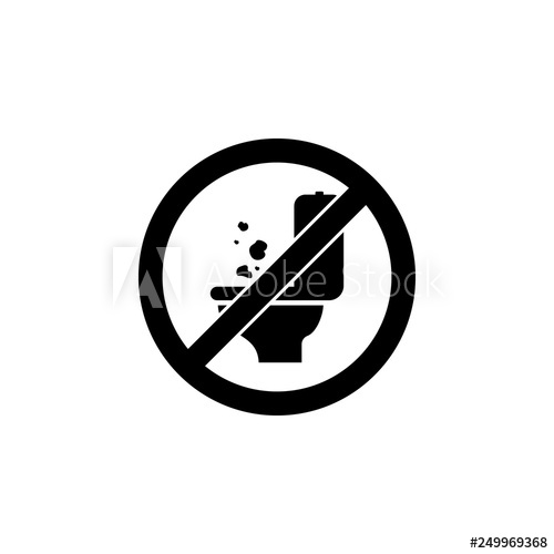 500x500 No Trash In The Toilet Sign Icon Simple Glyph, Flat Vector