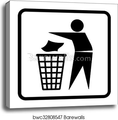 382x390 No Trash Sign, Canvas Print Barewalls Posters Prints