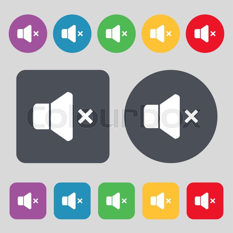 No Volume Icon Sign A Set Of Stock Vector Colourbox 800x800 No Volume Icon Sign A Set Of Stock Vector Colourbox