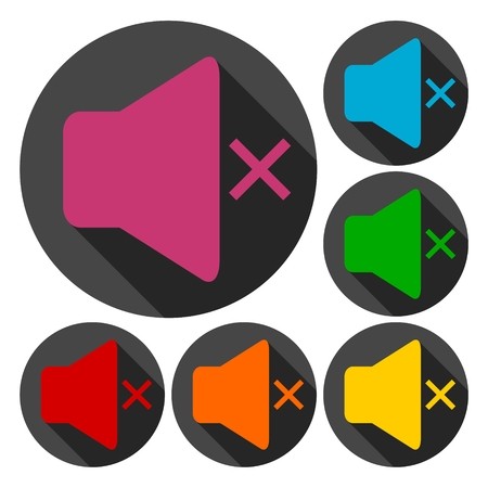 Volume Icon, No Sound Set With Long Shadow Royalty Free Vector 450x450 Volume Icon, No Sound Set With Long Shadow Royalty Free Vector