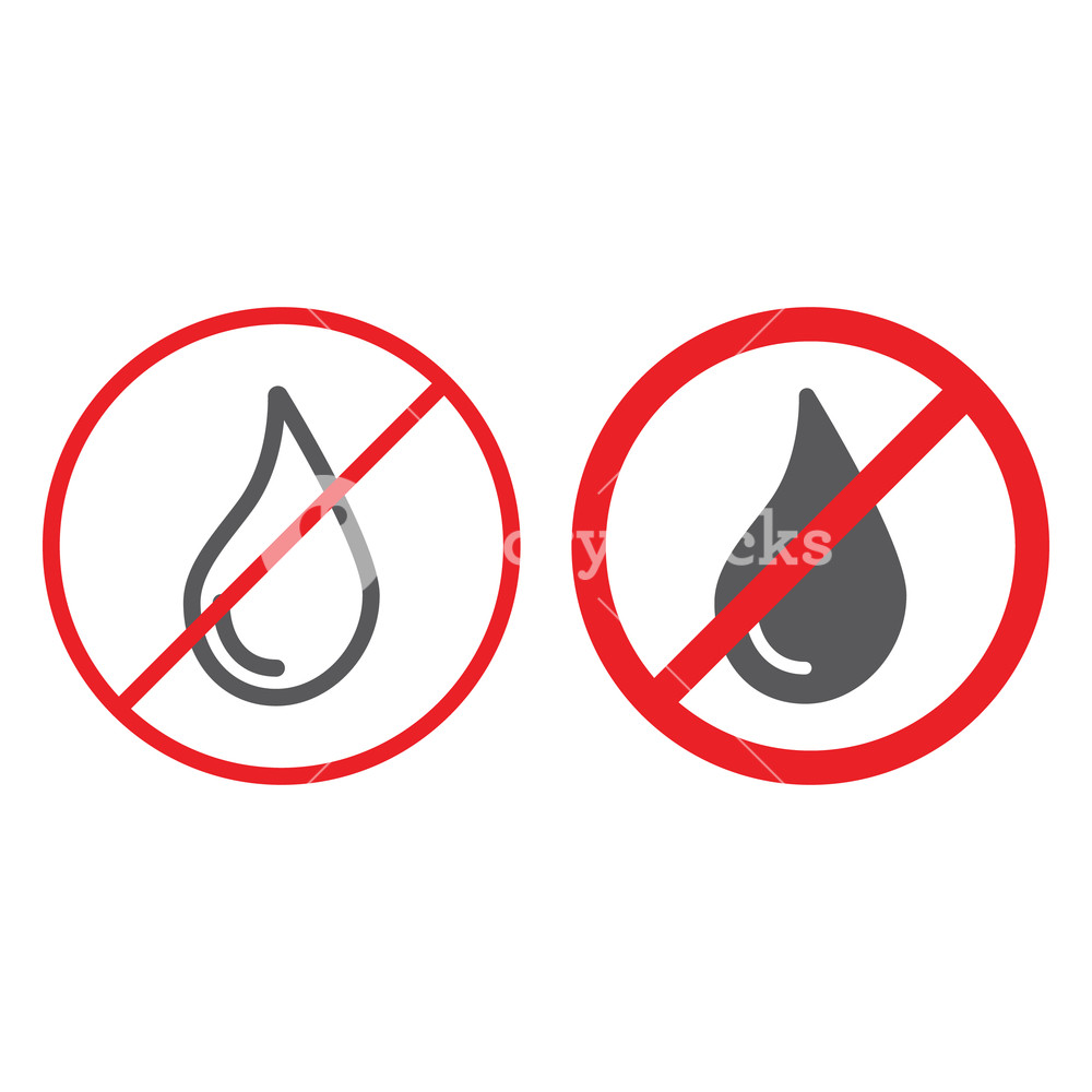 1000x1000 No Water Line And Glyph Icon, Prohibited And Liquid, No Aqua Sign