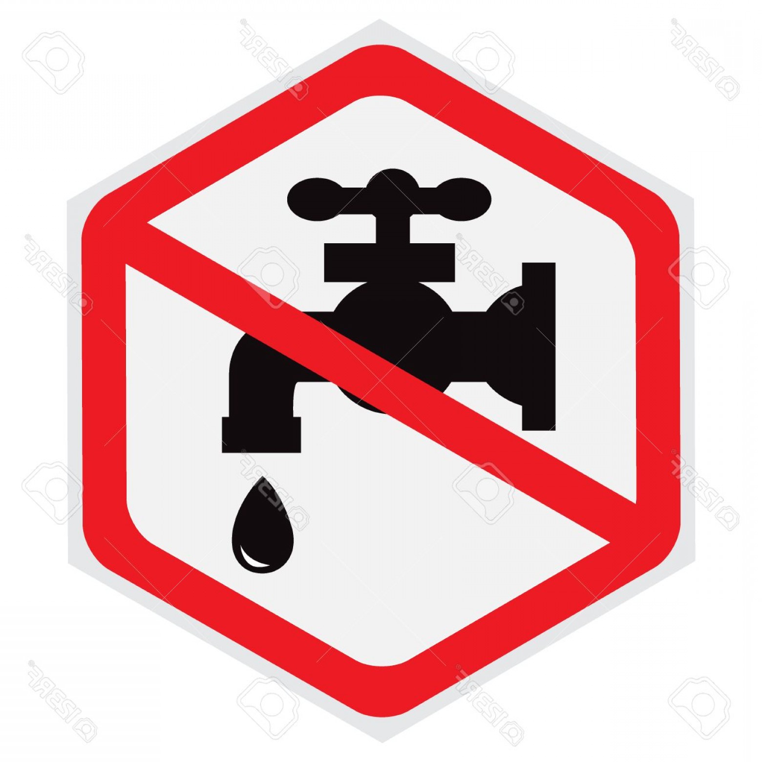 1560x1560 Photostock Vector No Water Tap Sign Hexagon Geekchicpro
