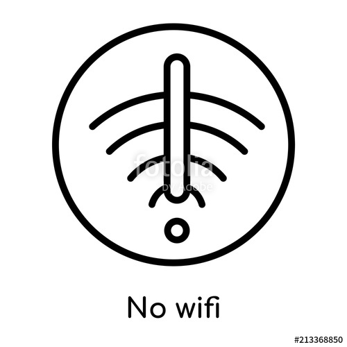 500x500 No Wifi Icon Vector Sign And Symbol Isolated On White Background