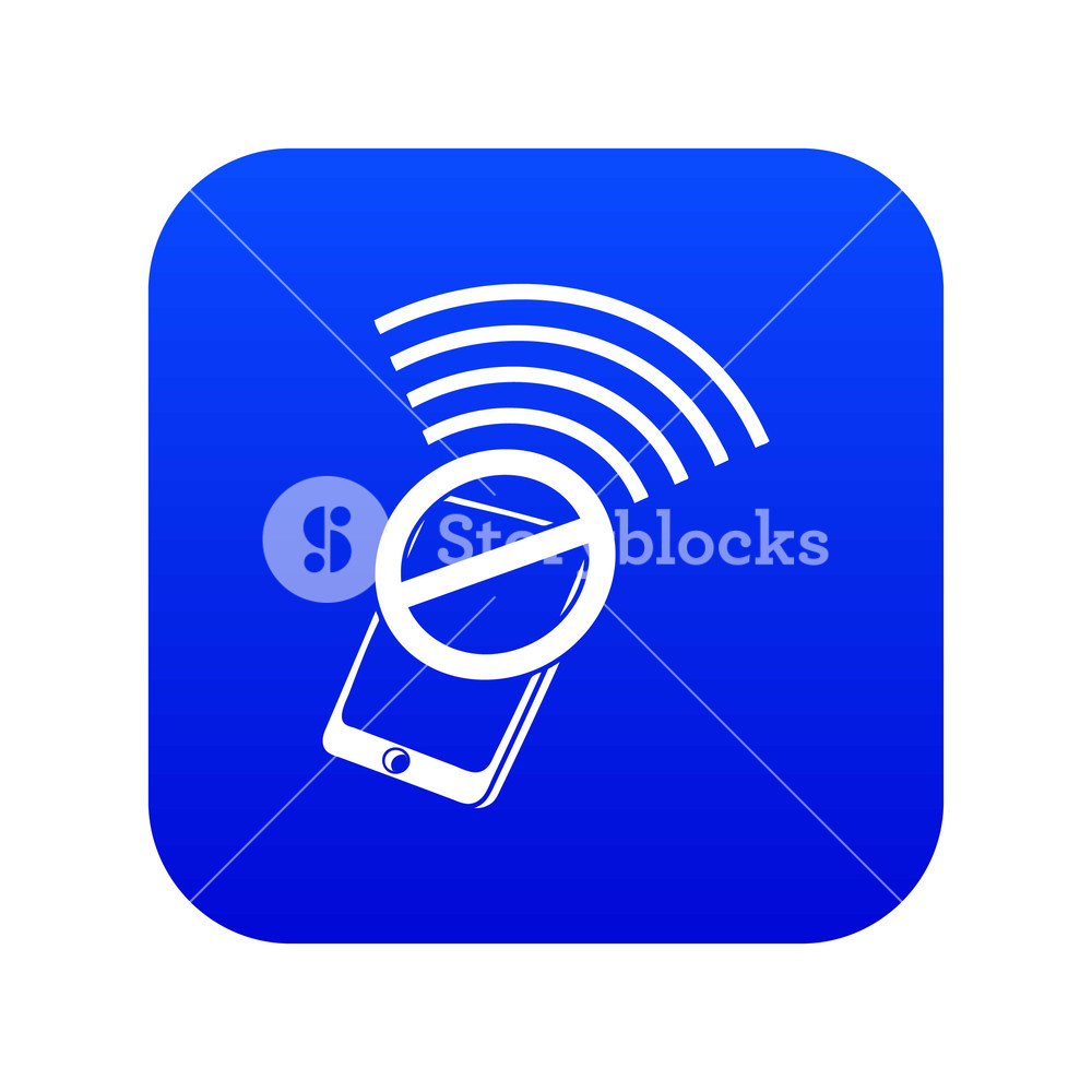 1000x1000 No Wifi Smartphone Icon Blue Vector Isolated On White Background