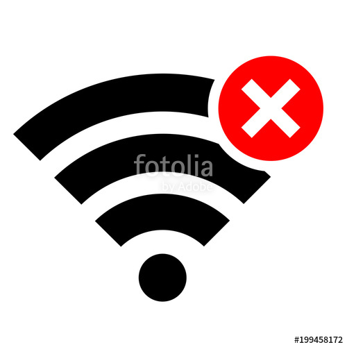 500x500 Simple, Black And Red No Wi Fi Connection Icon Isolated On White