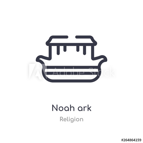 500x500 Noah Ark Outline Icon Isolated Line Vector Illustration