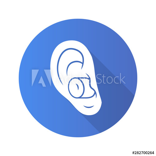 500x500 Noise Cancelling Earplugs Flat Design Long Shadow Glyph Icon