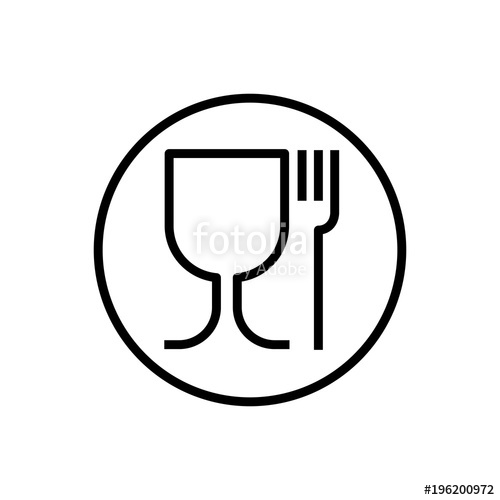 500x500 Non Toxic Material Symbol, Glass And Fork Vector Stock Image