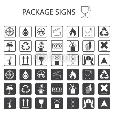 400x400 Vector Packaging Symbols On White Background Shipping Icon Set