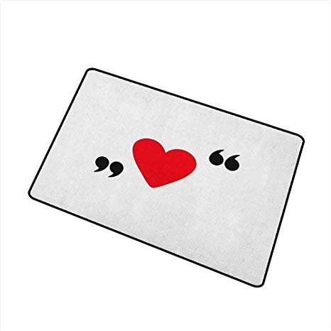 466x466 Love Bedroom Doormat Cute Red Heart In Quotation