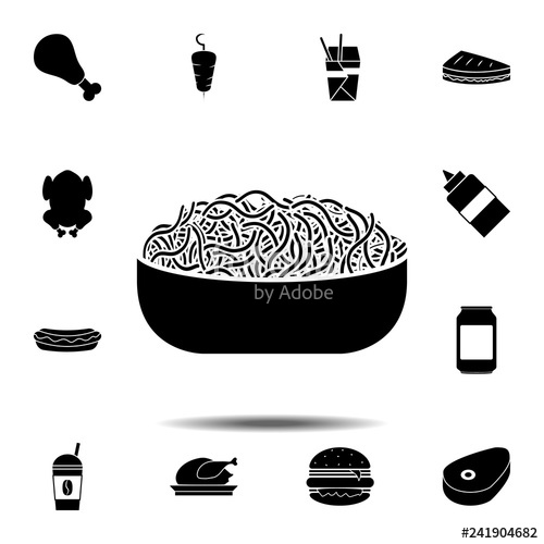 500x500 Spaghetti Or Noodle Icon Simple Glyph Vector Element Of Fast Food